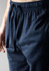 CECEBA Men’s 100% Cotton Blue Check Long  Cotton Checked Lounge & Sleep Pants 31046